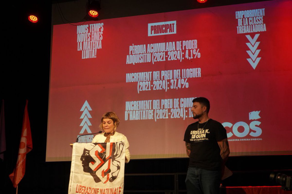 💥 Presents a l’acte de la <a href="/COSnacional/">Sindicat COS</a> “Nous temps, noves eines, mateixa lluita!” 

“Davant la crisi general, proposem esperança: unitat, programa comú i lluita coordinada. Per recuperar la confiança en el sindicalisme construïm una eina de classe, feminista i nacional”