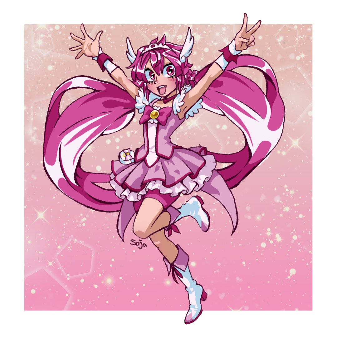 sojasausje's tweet photo. Happy Birthday to Cure Happy! A few different recourses say it's her birthday today so I drew her. 🎀🕯️

#smileprecure #curehappy #precure https://t.co/zVu9BEwilJ