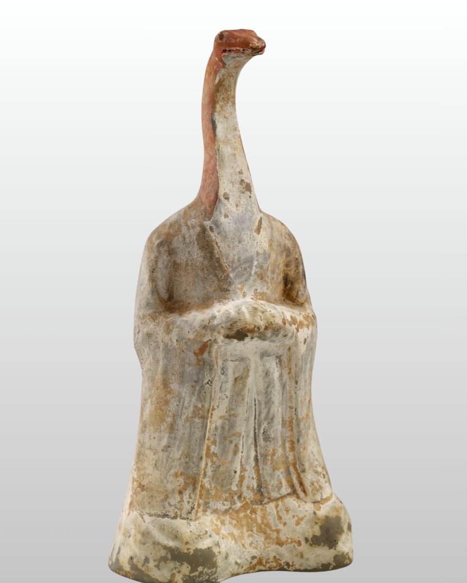 archaeologyart's tweet image. Snake from Set of Zodiac Figures. Date: A.D. 618-907. Place of origin: China. Medium: Earthenware with white slip and traces of pigment.