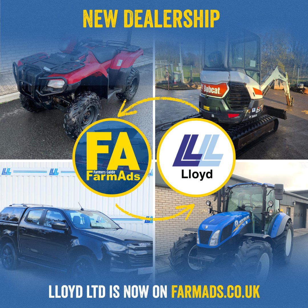 NEW to FarmAds ➡️ <a href="/lloyd_ltd/">Lloyd Ltd</a> recently added 350 new and used farm machinery and equipment to FarmAds.co.uk 🙌 Browse Lloyd Ltd stock:  
farmads.co.uk/dealers/lloyd-…

#lloydltd #newstock #farmmachinery #farmequipment #groundscare #usedmachinery #secondhand