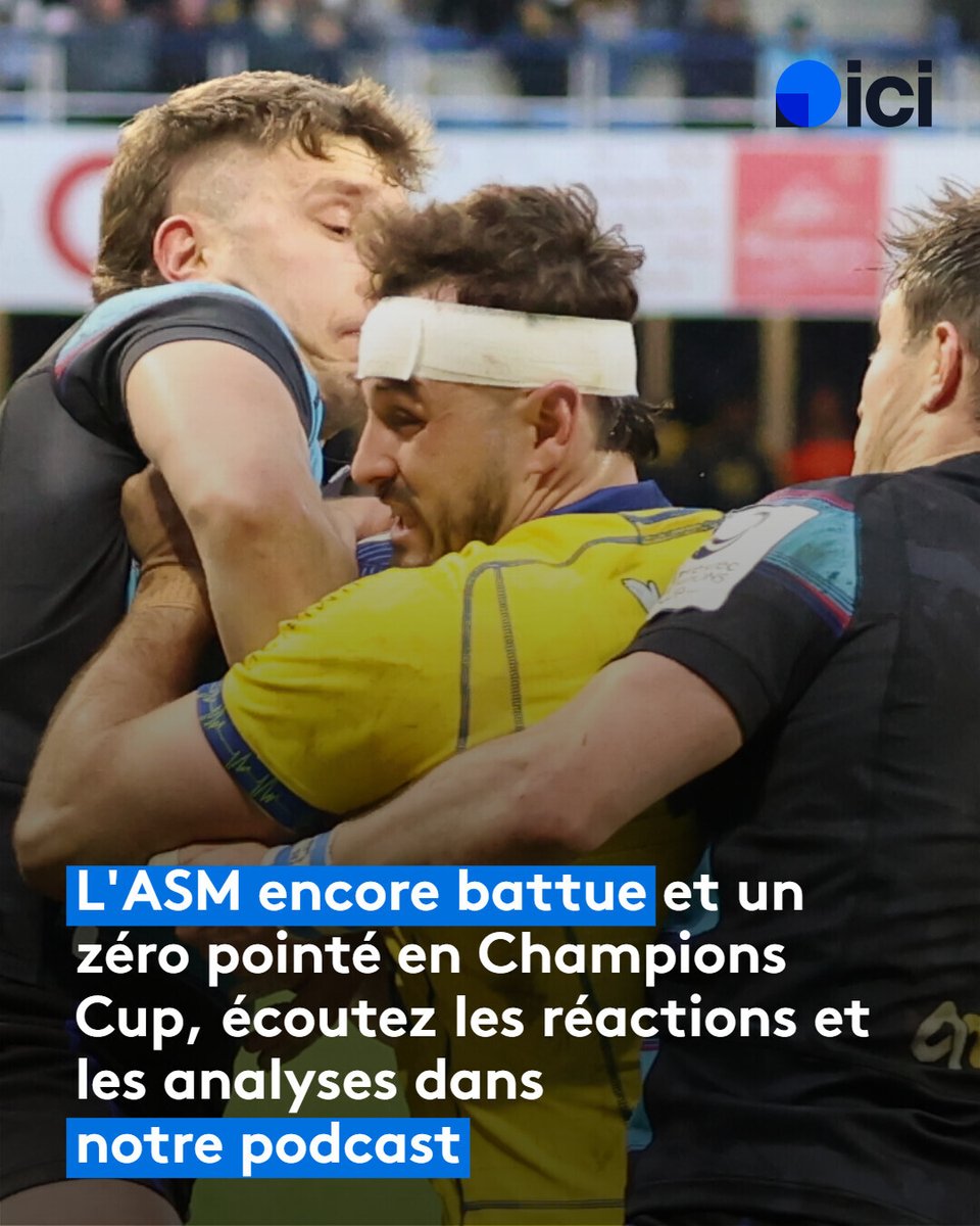 🏉 L'ASM encore battue à domicile et un zéro pointé en Champions Cup

🎙️ Retrouvez les réactions de Christophe Urios, Killian Tixeront et Lucas Zamora dans notre podcast "ASM - l'après match"

🔗️️ l.ici.fr/MN6