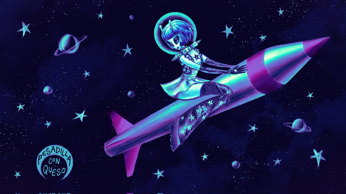 Time for flying rockets, for silver jets, for surfing bombs... 🚀

#digitalart #originalcharacter #alien