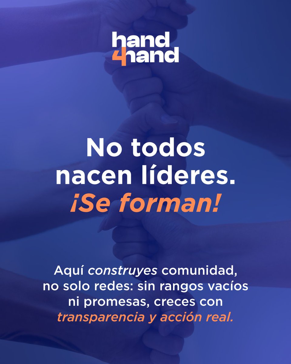 HelloHand4hand's tweet image. En Hand4Hand el liderazgo no se impone ni se compra.
Se construye ayudando y organizando comunidad. 🗣️

No somos una plataforma más: somos un modelo único basado en crecimiento mutuo y personas reales. 🌐🤝

#Hand4Hand #LiderazgoEnRed #CrecimientoEnComunidad
