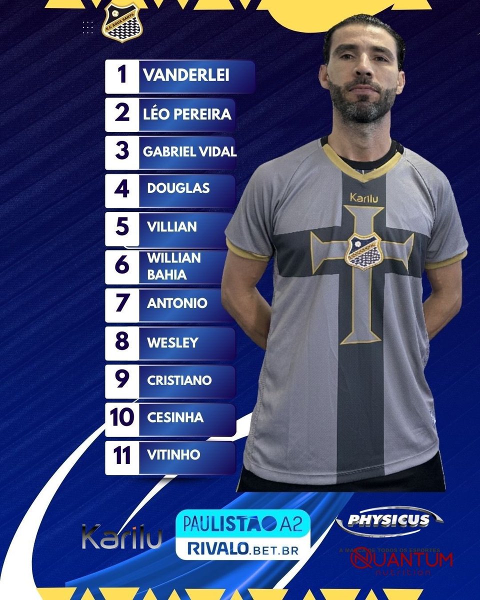 ESTAMOS PRONTOS PARA A ESTREIA! 💙⚽️

RESERVAS: 12 – Matheus Novaes 13 – Rikelmy 14 – Hiago 15 – Alisson 16 – Diogo 17 – Cerezo 18 – Netinho 19 – Gustavinho 20 – Felipinho 21 – Levi 22 – Vitão 23 – Lucas Bento

#VamosNetuno #AguaSanta #Diadema