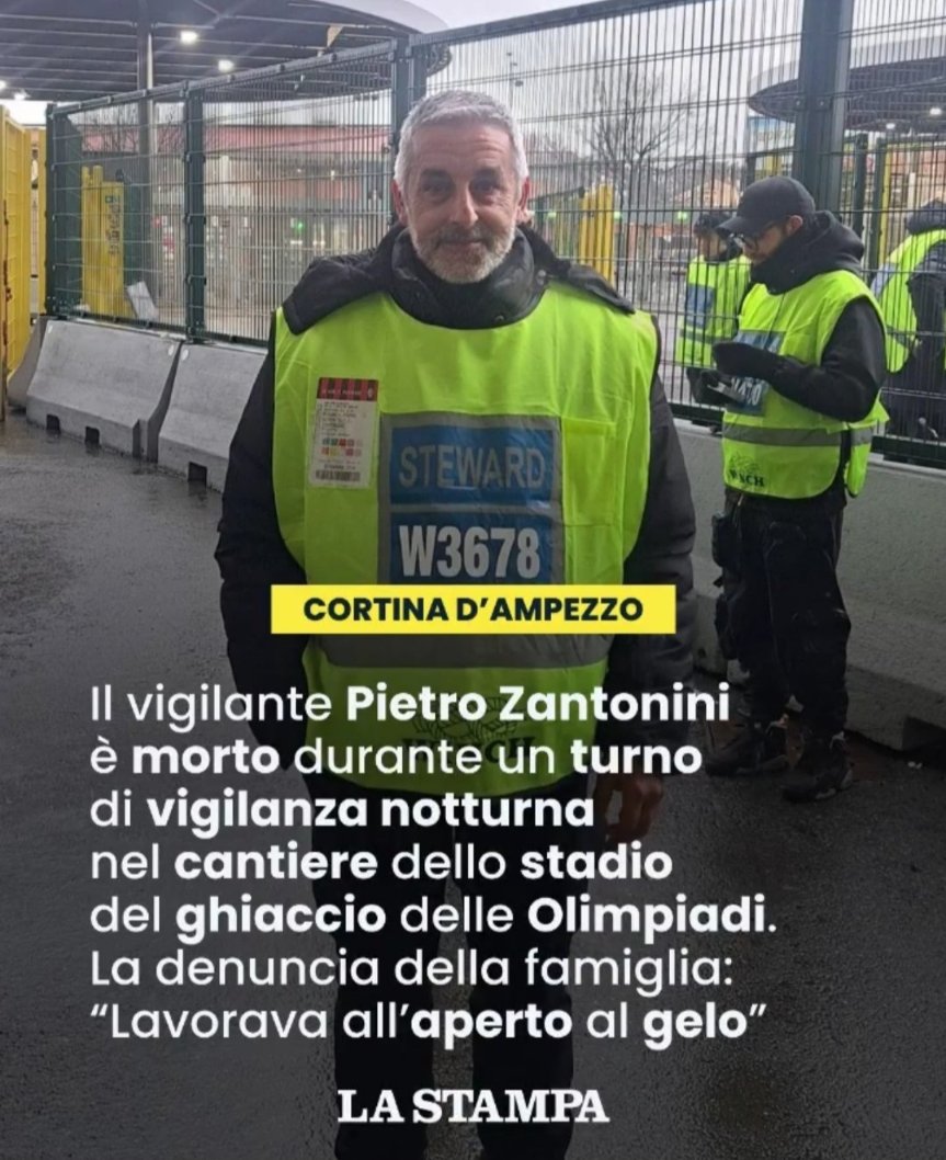 CucchiRiccardo's tweet image. Aberrante. 
Morire di lavoro nei cantieri delle Olimpiadi invernali. "Lavorava al gelo".
#Cortina