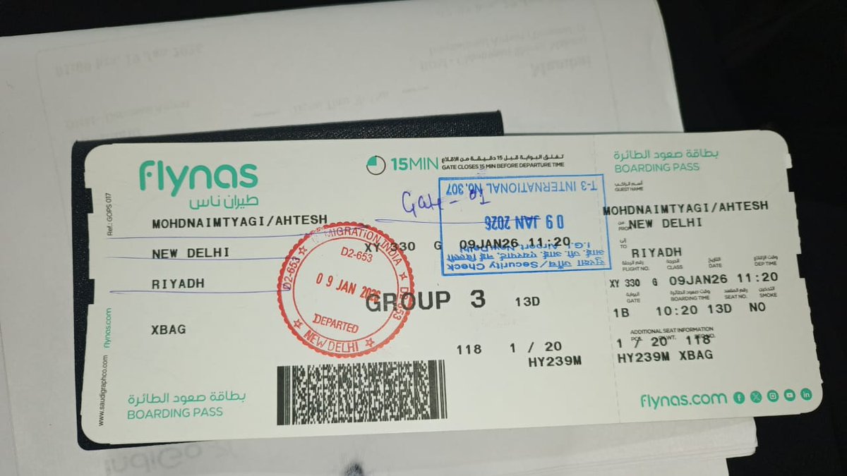 MuJubaer's tweet photo. @flynascare @flynas 
When I booked my flight, the departure time was 04:10 am. But The actual departure is 12:13 pm.

Total flight delay is 08 Hours 3 Minutes 

I have taken travel insurance from GO DIGIT insurance pvt Ltd 
So I need a delay certificate for claiming it. https://t.co/rBDJqf9JmI