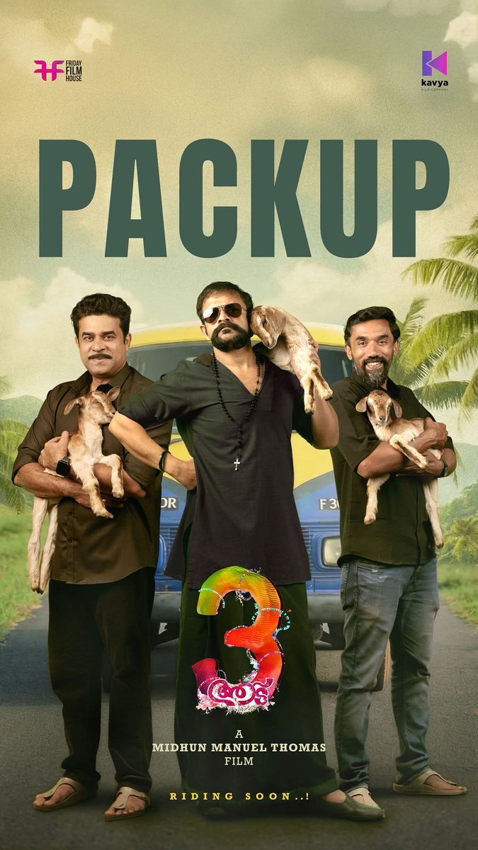 jerinGeorgekut2's tweet photo. 🥂🥂
One of the Much awaited releases of this year from Malayalam : #Aadu3 shooting officially completed !! 😍💥
Post production works will start soon.. ; 👊
Eagerly waiting for the FDFS experience 🔥🔥
#Aadu3Movie #JayaSuriya #MidhunManualThomas #VijayBabu #Aadu #FridayFilms https://t.co/weJHfZHsS6