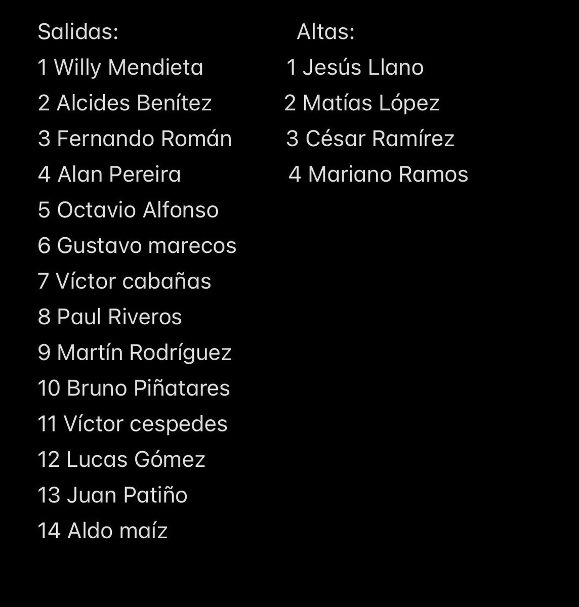 A menos de 15 días para que empiece el torneo local, estos fueron los movimientos de Guaraní, entre cedidos, finalización de contrato y una venta. Ojalá traigan un 9, un volante central y un extremo/creativo, pero veo muy difícil y feo el panorama. Cortito todo.