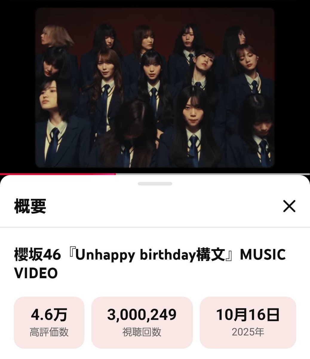 panamaunga0715's tweet photo. Unhappy birthday構文300満開再生達成オメ♪🌸　#櫻坂46_UnhappyBD構文　#櫻坂46　#村井優 https://t.co/N9d4jCejit