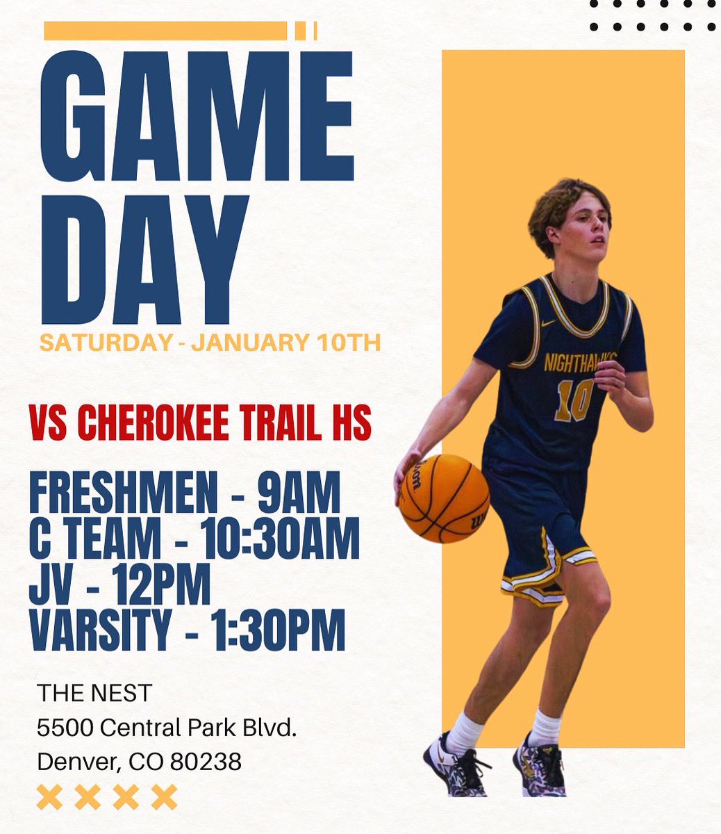 NighthawkHoops's tweet image. GAMEDAY 🏠🏀 
🆚 Cherokee Trail HS
🗓️ January 10, 2025
📍THE NEST