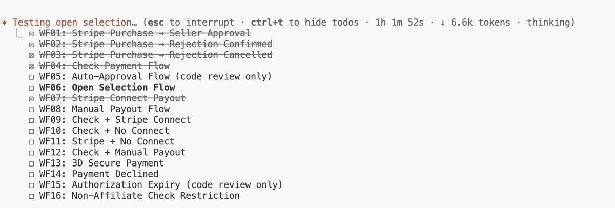 Let the AI : 
Write the code,
Decide the workflows to test, 
then validate these flows in code
And then execute these in the browser with required sample data. 
It takes time, generally 3-4 hours to test, but its superpower. as no humans are involved.