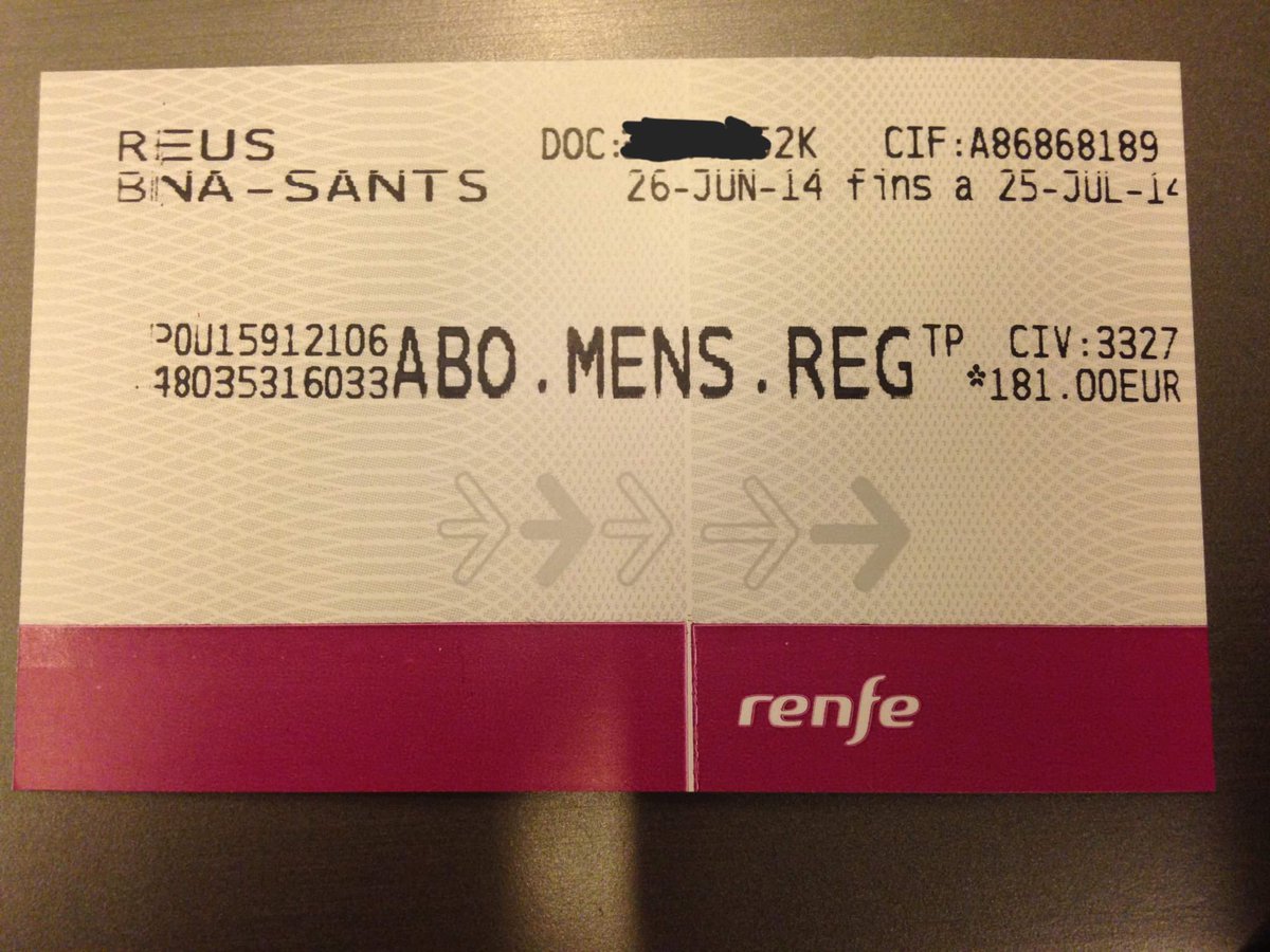 oscar_puente_'s tweet image. Un usuario habitual de tren me envía su abono Reus-Barcelona de hace 12 años. Costaba 181 €. Hoy 60 €. Cuando se habla de coste de la vida hay que hablar también del transporte. La diferencia es abismal. A favor de los usuarios.