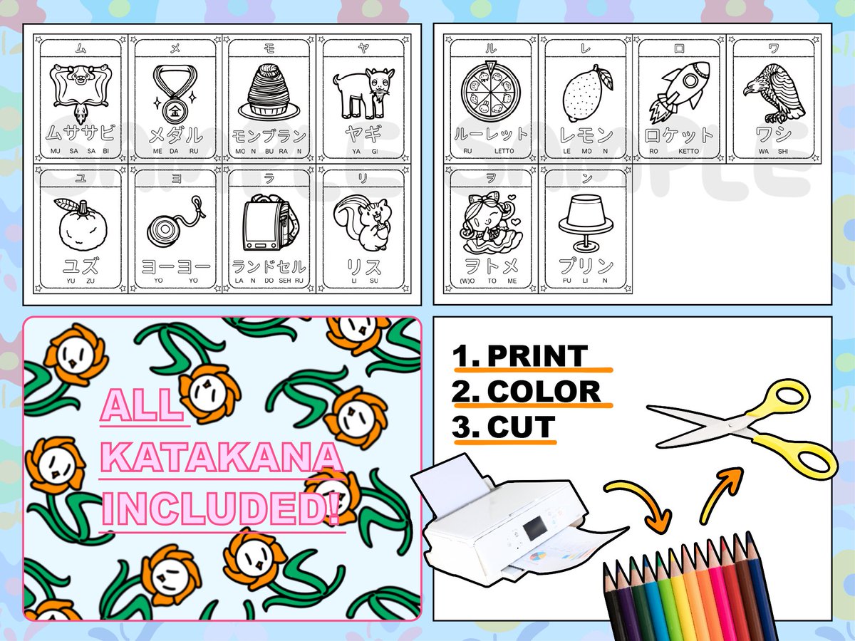 2aus2bri2's tweet photo. 🇯🇵 46 アイウ Flash Cards 🇯🇵
Japanese Katakana Coloring Flash Cards on my #etsystore 🌅

https://t.co/sM6fxTnhP5

⇧ Perfect activity for kids! ⇧  CHECK IT OUT!!

#learnJapanese  #LearnKatakana #Alphabetflashcards https://t.co/MIvMPdz9aq