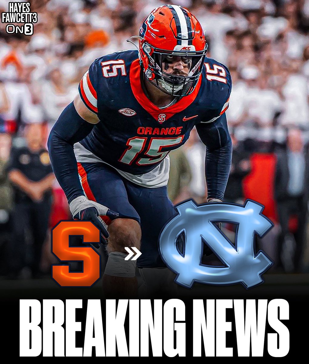 BREAKING: Syracuse transfer LB Derek McDonald has Committed to North Carolina, his agent tells <a href="/on3/"></a>

He’s totaled 161 tackles, 3.5 sacks, 2 FF, 1 INT, 3 PD, &amp; 1 FR in his career thus far

1 year of eligibility left

on3.com/transfer-porta…