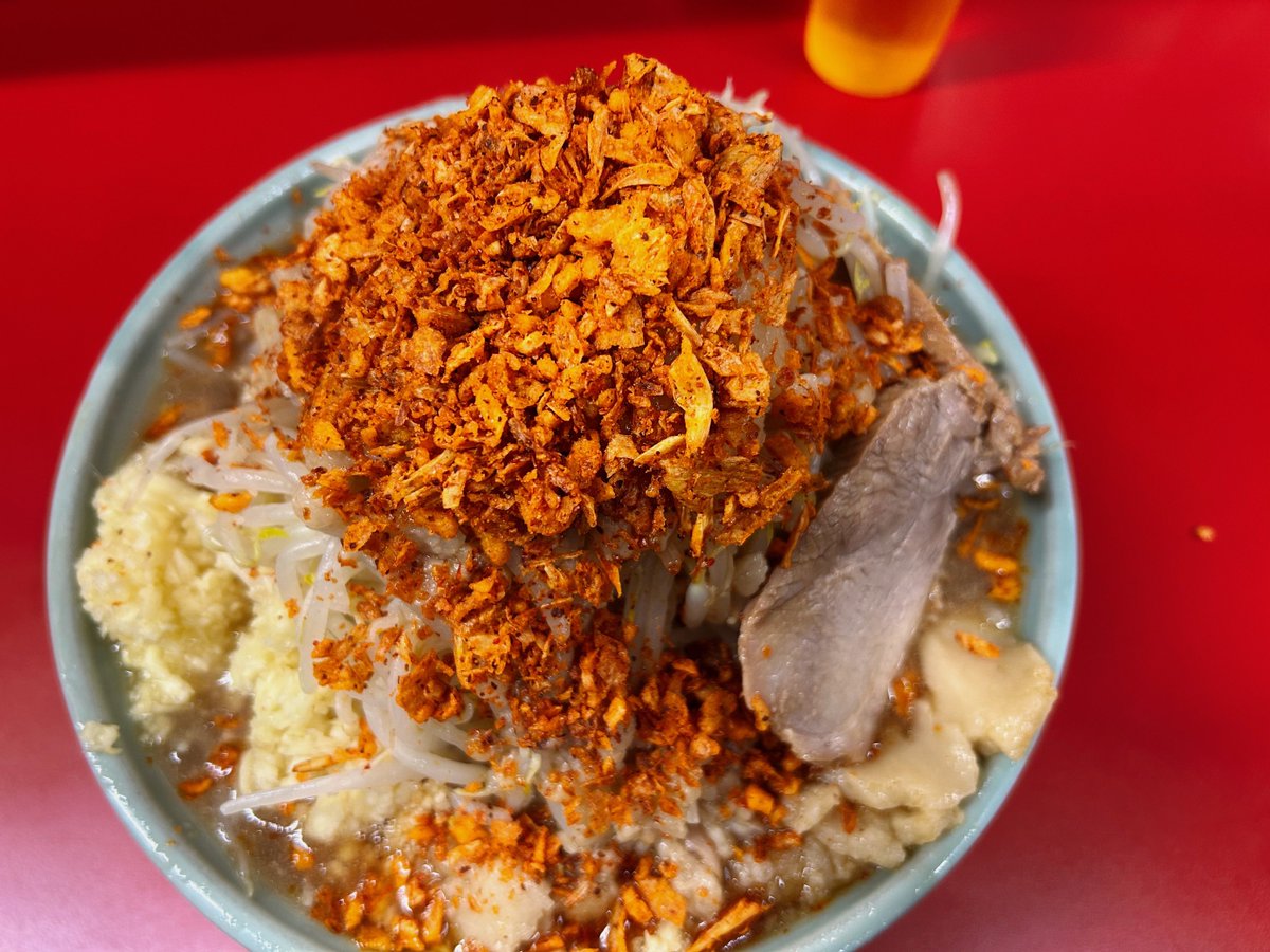 ラーメン二郎 新宿歌舞伎町店 大 辛あげネギふりかけ 全マシマシ