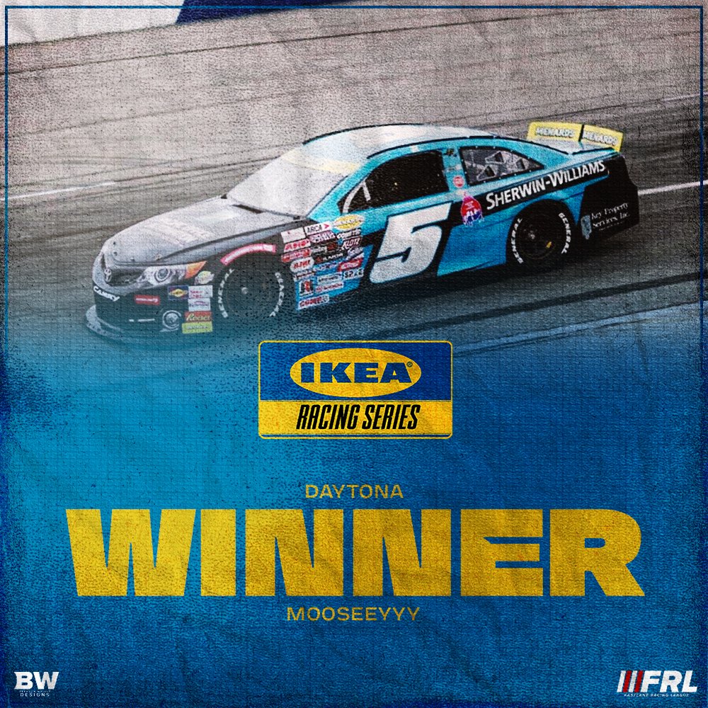 Congrats to <a href="/Mooseeeyyy/">Erik</a> on winning the Daytona ARCA race!

🥈 <a href="/BWrightRacing/">Brandon Wright</a> 
🥉 <a href="/jagger4800/">jagger</a>