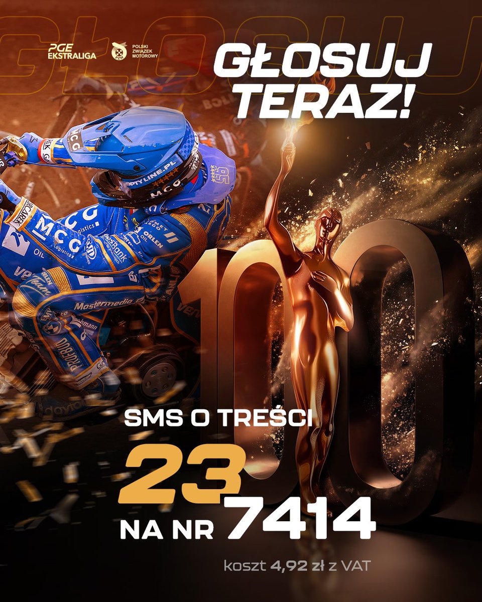 🏆 Bartosz Zmarzlik – czas na głos kibiców! 🏆
📲 Wyślij SMS na numer podany na grafice i wesprzyj Bartka w walce #SportowiecRoku <a href="/zmarzlik95/">Bartosz Zmarzlik #95</a>