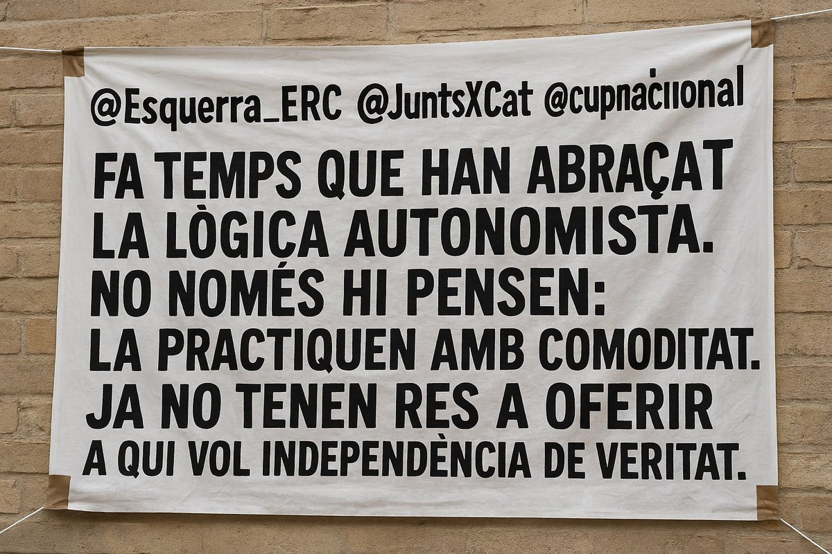 <a href="/JoanTarda/">Joan Tardà i Coma</a> <a href="/Esquerra_ERC/">Esquerra Republicana</a> <a href="/junqueras/">Oriol Junqueras 🎗️</a> <a href="/JoanTarda/">Joan Tardà i Coma</a> faries bé de sortir de la bombolla on estàs ficat, fora de la teva bombolla veiem la realitat, i la realitat és que sou més unionistes que independents.