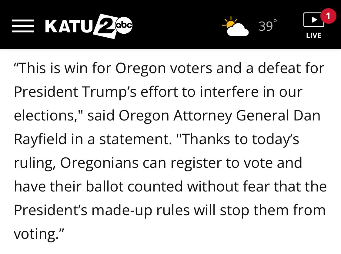 benedtl's tweet image. Oregon Attorney General Dan Rayfield calls being allowed to count hundreds of thousands of ballots after election day without proof of citizenship "a win" for Oregon. 

Fact Check: the claim that Oregon only counted 14k ballots after election day is completely false. We had more…