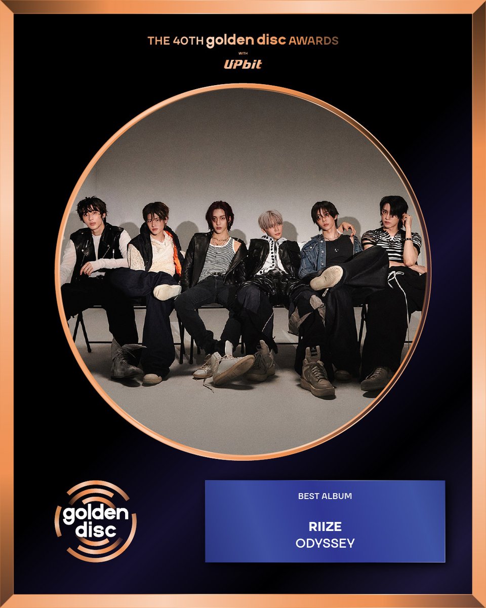 _GoldenDisc's tweet image. The 40th Golden Disc Awards with upbit🏆

BEST ALBUM
음반 본상 수상자

#RIIZE @RIIZE_official 

Please send your congratulations on this Golden Moment to be remembered forever.

영원히 기억될 황금빛 순간을 축하해주세요👏

#40thGDA #BESTALBUM
#골든디스크어워즈 #Goldendiscawards…
