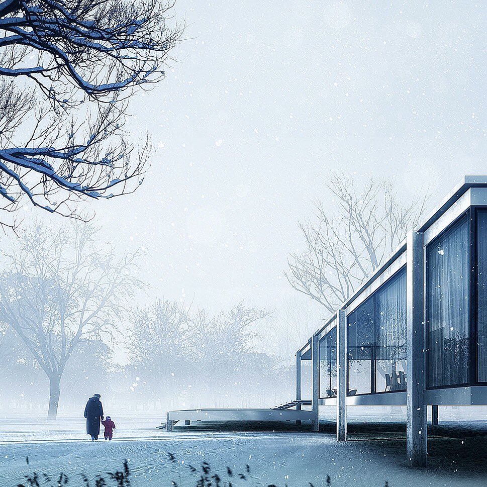 ❄️ Farnsworth House by MIES