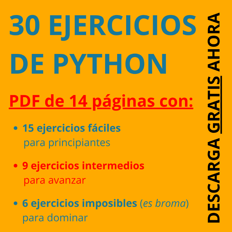codigopiton's tweet photo. 30 Ejercicios de Python

PDF de 14 páginas

Descarga gratis ahora

Mucho Python