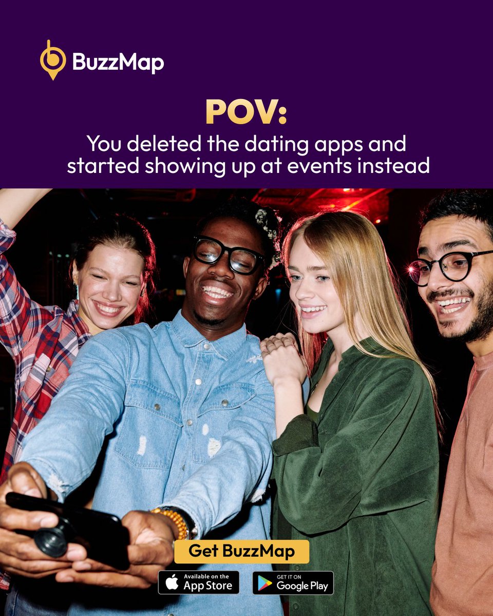 mybuzzmap's tweet image. The best stories don't start with a match; they start with a "hello".

Whether it’s a local lounge, a pop-up gallery, or the best Friday night spot in the city, we help you find your tribe in person.

Download BuzzMap today and find your next move. ✨
​#BuzzMap #Community