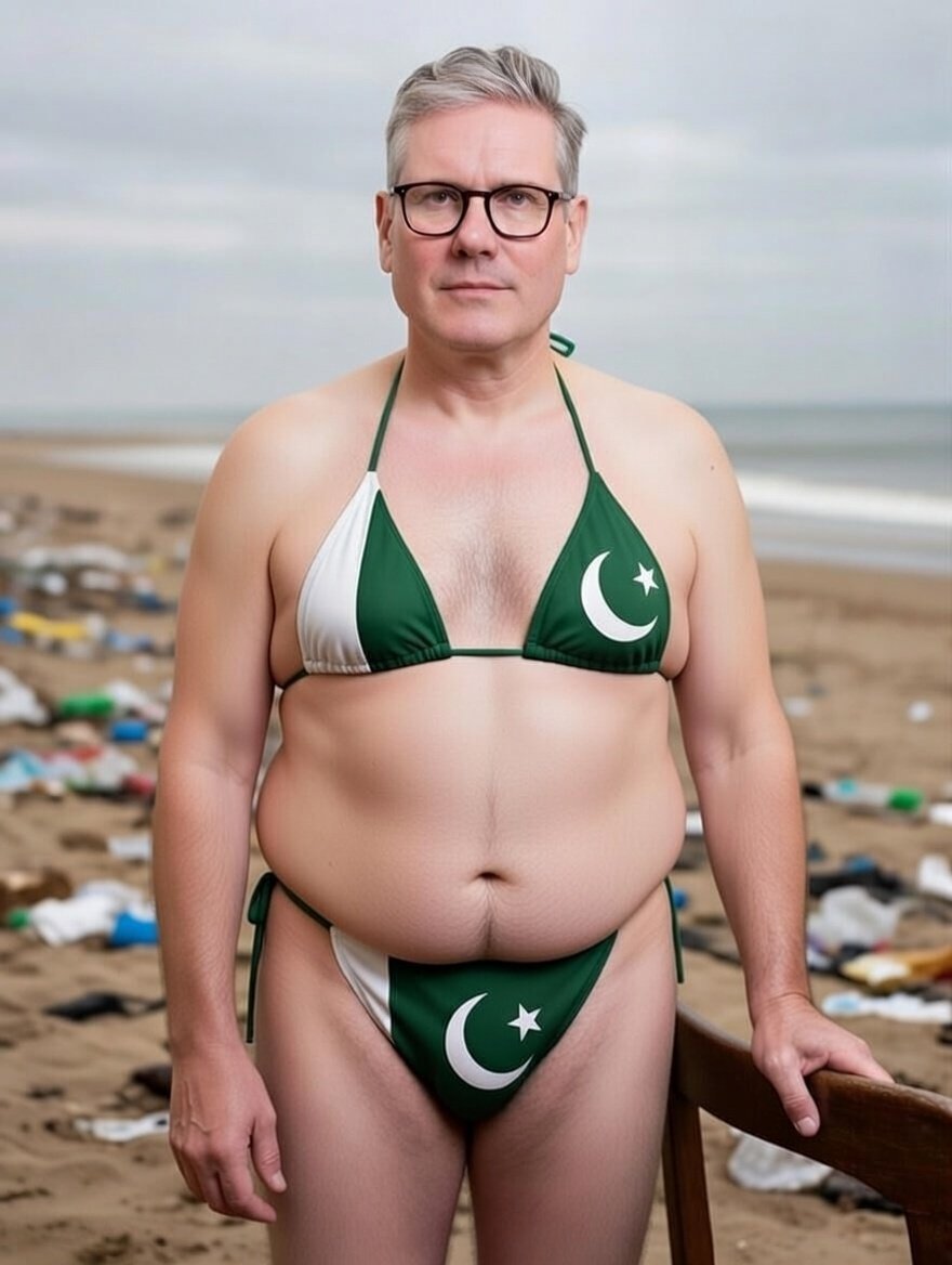 BasilTheGreat's tweet image. Keir Starmer says bikini pics are not a laughing matter