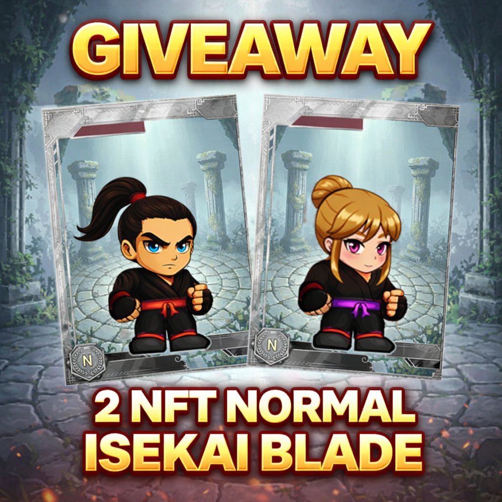 elhanecho's tweet image. 🎁 ISEKAI BLADE GIVEAWAY 🎁
🎮 2 NORMAL NFTs

📌 How to join:
✅ Follow on X @elhanecho
✅ Follow on X @isekaiblade
✅ Send address Sei Network

📣 Info:
Live on TikTok — Give Codes will be shared 🔥
Don’t miss it!
#IsekaiBlade #GiveawayNFT #NFTGame #Web3Gaming