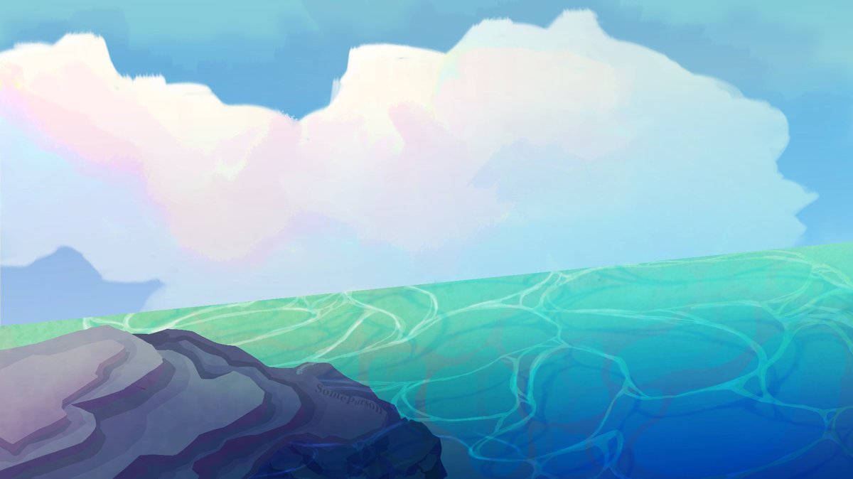 Somepurson's tweet photo. was planning to do more with this art but kinda got stuck ;w; still proud of this one I like the colors :3cc

another piece will be out tomorrow or later idk how algorithms work so ill just post later or something ;w;

#art #digitalart #landscape #sea https://t.co/l18GqPBtOY