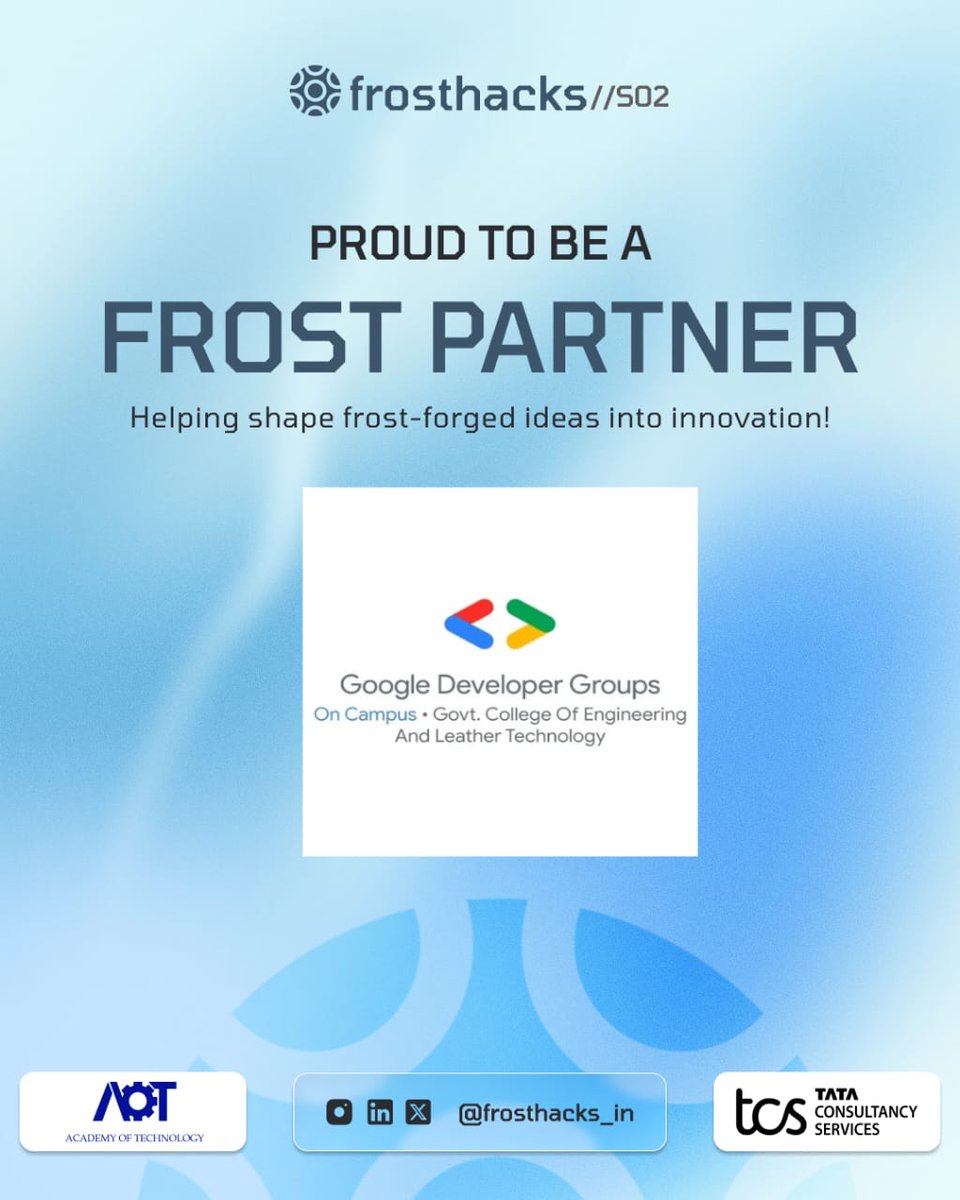 gdggcelt's tweet photo. Official Announcement from GDG On Campus GCELT... 🔥 

We are excited to share that  GDG On Campus GCELT is now an official Community Partner for frosthacks_in! ❄️

Register now using our exclusive referral link:
👉 https://t.co/gi6m787mJD

#GDGonCampus #GCELT #FrostHacks https://t.co/nRiN7H3Du4