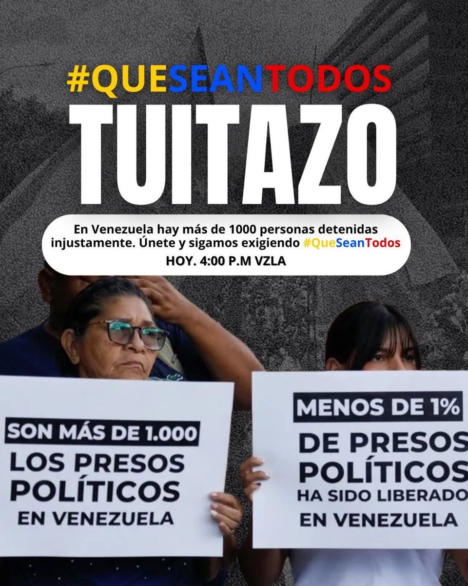 RodriguezGladys's tweet image. No más anuncios vacíos.
No más sufrimiento. 
No más injusticia.
#QueSeanTodos #LibertadInmediataParaTodosLosPresosPoliticos
