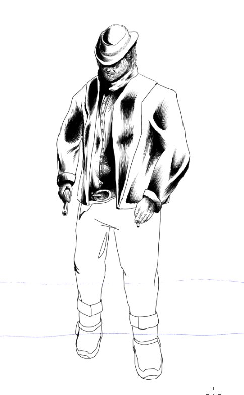 A little work in progress digital drawing of Arthur Morgan