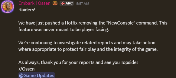 CDNThe3rd's tweet image. Patience Duders — the devs are on it.

They already fixed one of the biggest exploits, and that matters.

Little by little this game is getting where it needs to be.

Give it time. 🦾

@ARCRaidersGame @OssenJ 🫡

#ArcRaiders

[+]