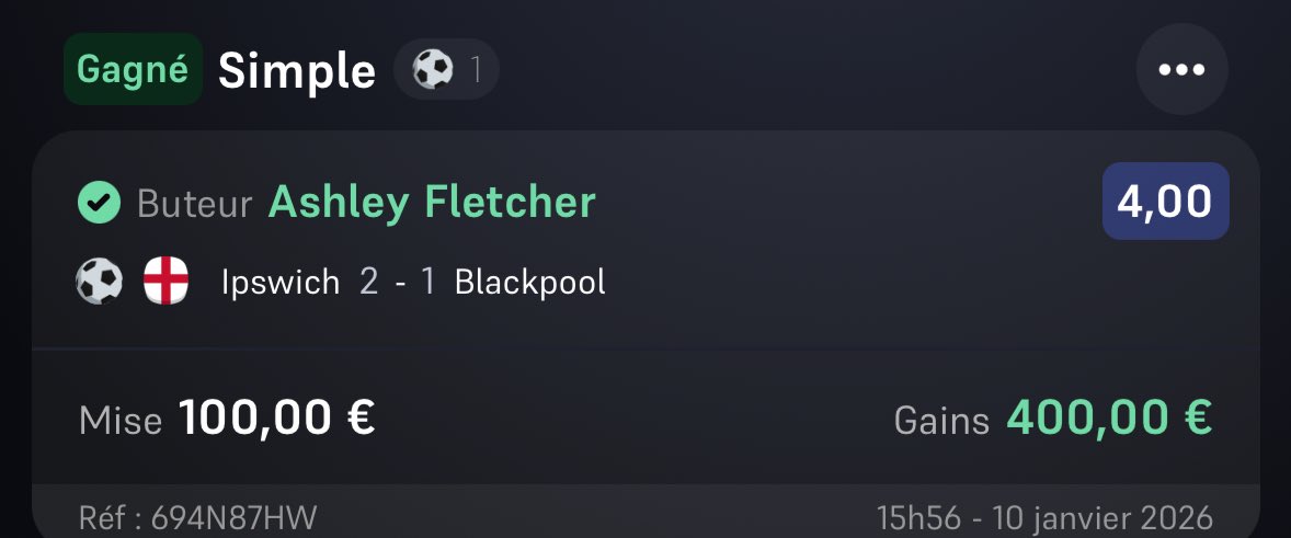 Mnc10_'s tweet photo. Fun 🥳✌🏼✅

4.00 ✅

À la dernière seconde ❤️‍🔥

#TeamParieur https://t.co/BRtAfgnS66