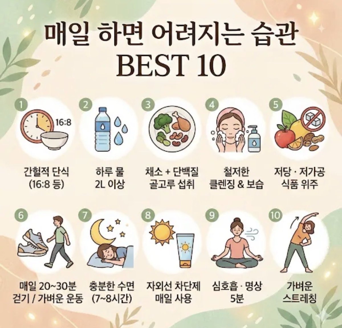 <매일하면 어려지는 습관 베스트 10>￼