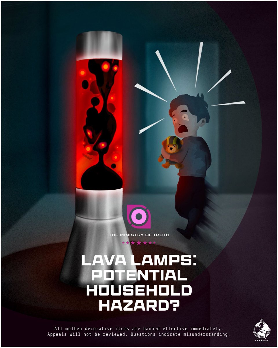 helldivers2's tweet image. Breaking ‼️
Lava lamps have been banned and removed from store shelves.