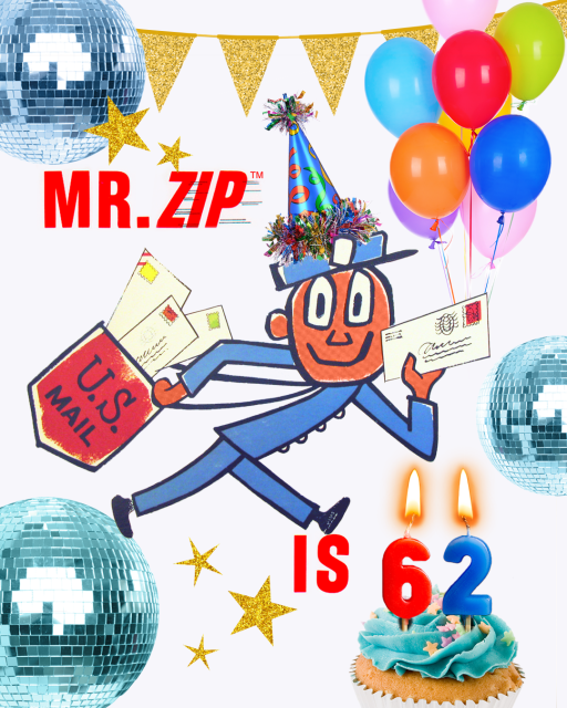 Happy 62nd birthday to Mr. ZIP! 👑🎉 On January 10, 1964, USPS introduced Mr. ZIP with one major mission: Remind Americans to put a ZIP Code on their envelope. 📬 learn more about Mr. ZIP here: b.link/gidxk03j #MrZip #ZipCode #USPS #USPSEmployee