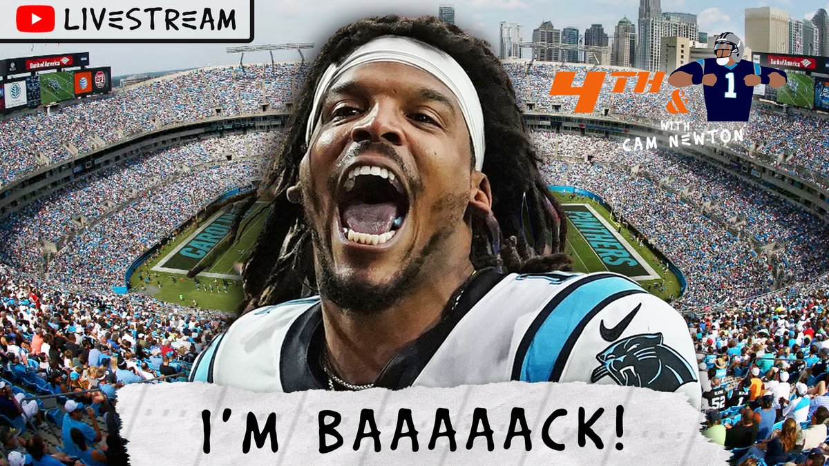 4thand1show's tweet image. Cam Newton is back at The Bank with @Panthers' legends for the ultimate pregame show before Panthers vs Rams.

Don't miss QB1's return home. 12:30pm EST

🔴: youtube.com/live/yQdOrShRs…