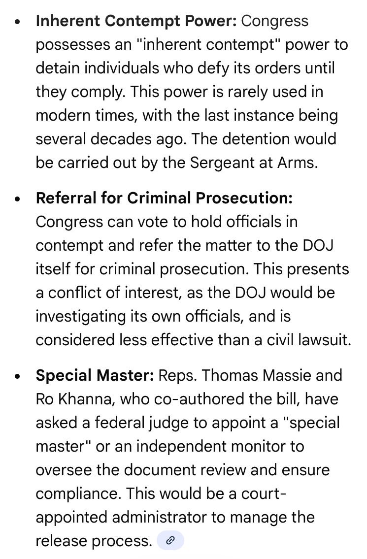 <a href="/RepRobertGarcia/">Congressman Robert Garcia</a> File your lawsuit and when they’re in contempt, send in the U.S. Marshals Service to collect all of the Epstein documents!