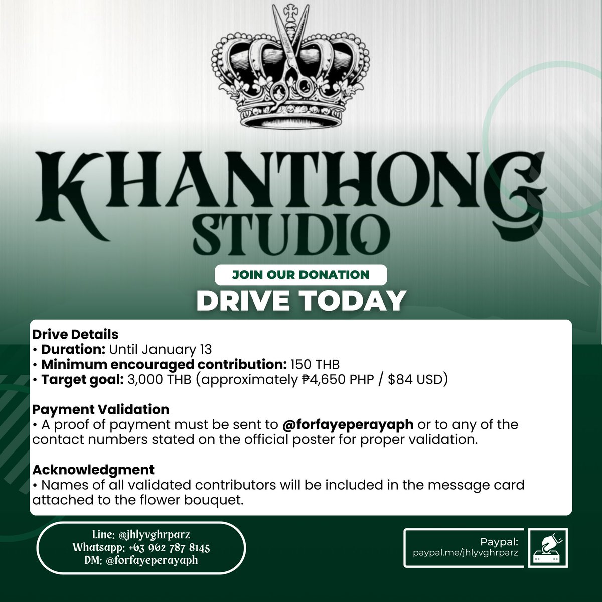 OFFICIAL ANNOUNCEMENT | CONTRIBUTION DRIVE Good day everyone, I am  officially opening a contribution drive for a flower bouquet to  congratulate Faye on the opening of her salon. This initiative is open