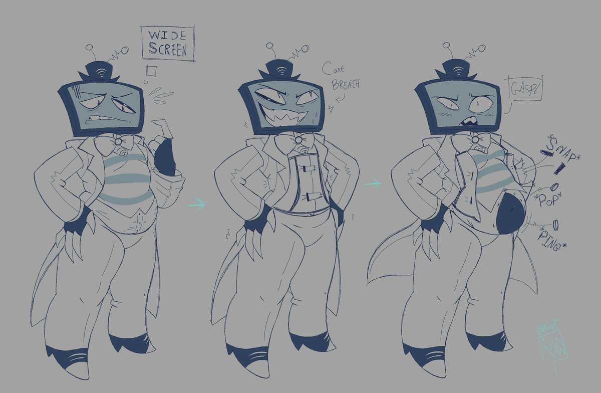 Idk about you guys but I like my TVs widescreen ✨
Vox in a corset coz my partner wanted to see that. 📺