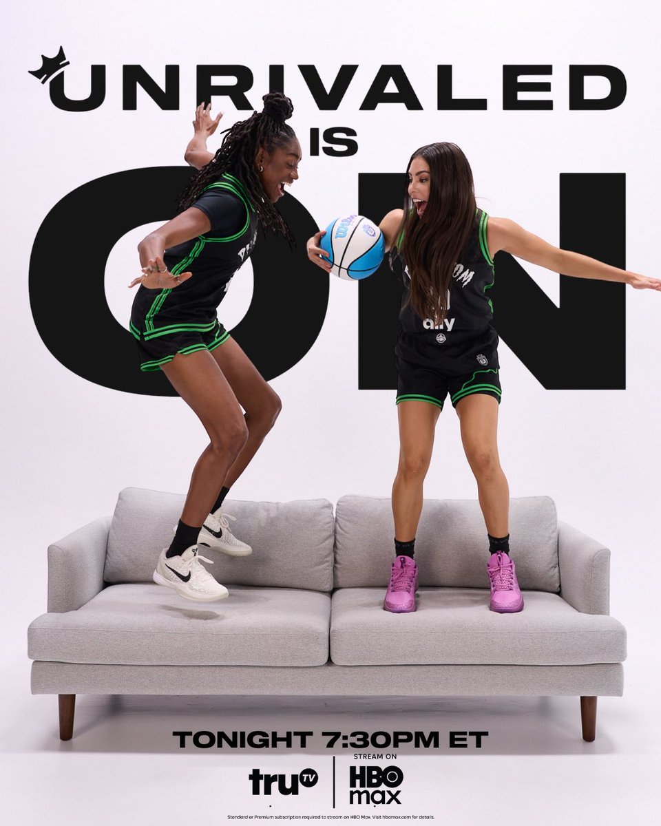 Unrivaledwbb's tweet image. You already know where to be. Unrivaled is ON.

Tipping off at 7:30pm ET on truTV and HBO Max. 🍿