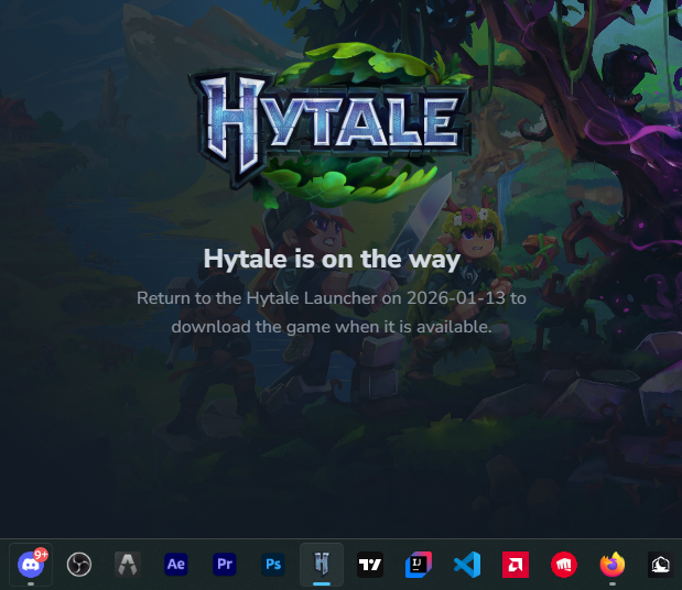 I've waited a LONG time to see the Hytale icon in my taskbar... 🎉🎉