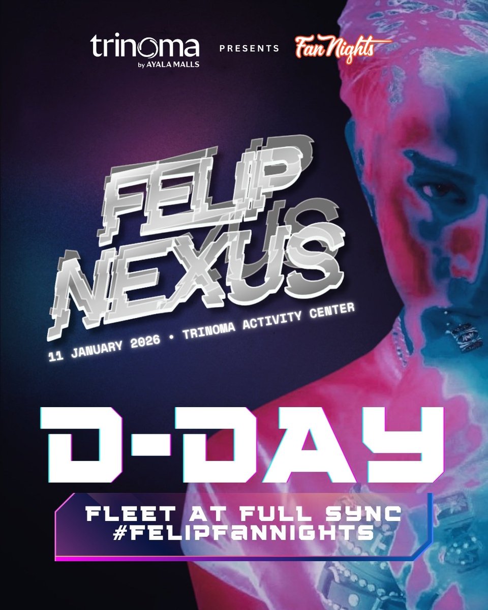team_superiors's tweet image. The wait is finally over — #FELIPNexus is TODAY! ⚡

Step in, connect, and celebrate every side of @felipsuperior with every kind of fan at Trinoma Activity Center. See you there!

FLEET AT FULL SYNC
#FELIPFanNights
#FELIP #SB19_KEN