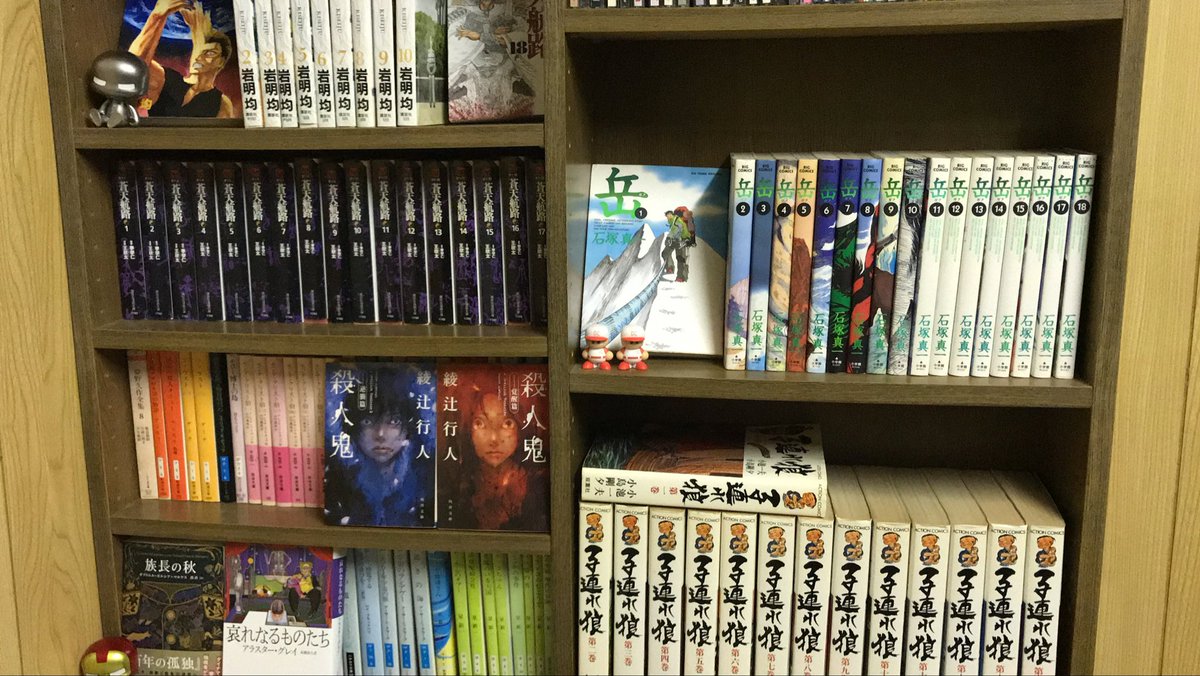 本棚上段は綺麗になったけど下段がゴミ溜め。漫画60冊買ってしまったから何とか勿体ない精神捨ててむかーし好きだった小説系捨てたい