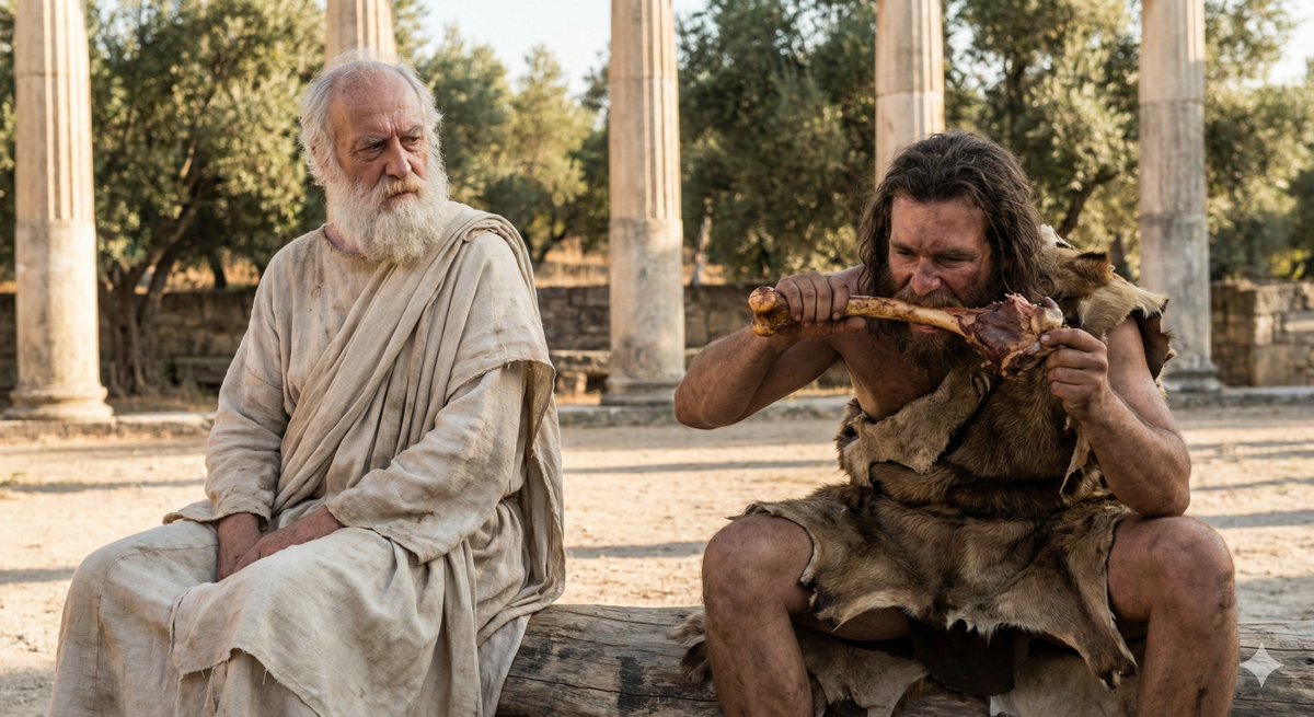 Throughout history, meat-eating has been associated with low intelligence while plant-eating suggests refinement and intellectual superiority.

Ancient Greece: Pythagoras advocates vegetarianism as morally and intellectually superior. Meat-eaters are base, driven by animal