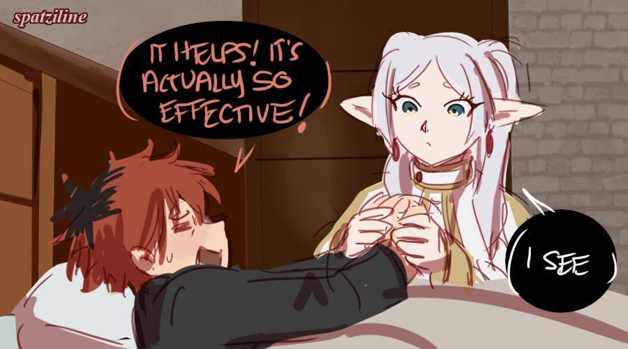 spatziline's tweet image. Frieren said she would do this for Stark too #frieren