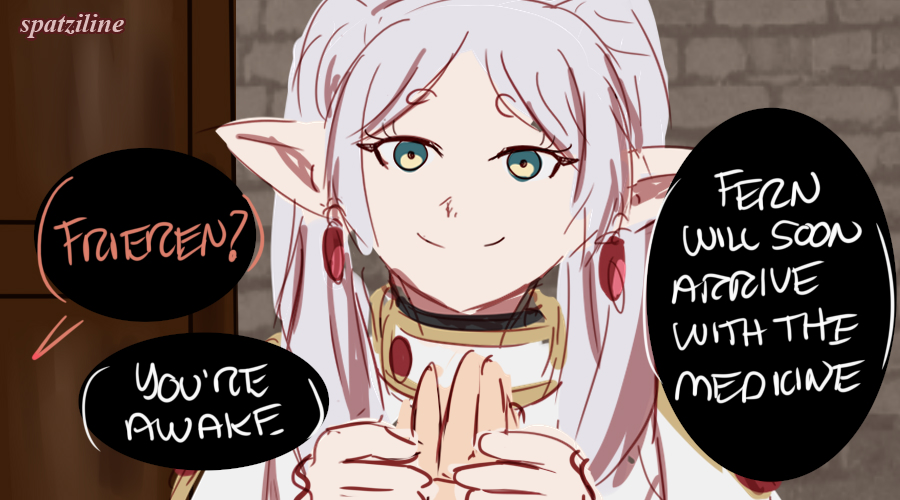 spatziline's tweet image. Frieren said she would do this for Stark too #frieren