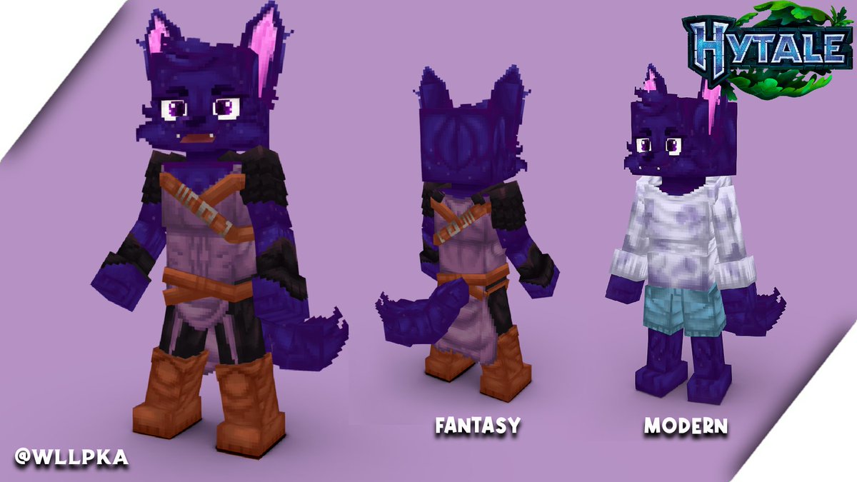 Commission for <a href="/TheAndromedaCat/">Andromeda</a>

It was a challenge to make a furry for the first time, but I loved every hour I spent doing it. Thank you for the opportunity, Andromeda, and it was so much fun making new pieces of clothing for the same model.❤️
#Hytale #HytaleFanart #Blockbench